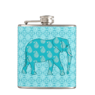 Cantil Elefante de Paisley - turquesa e aqua