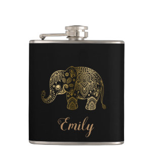 Cantil Elefante Dourado Bonito Paisley