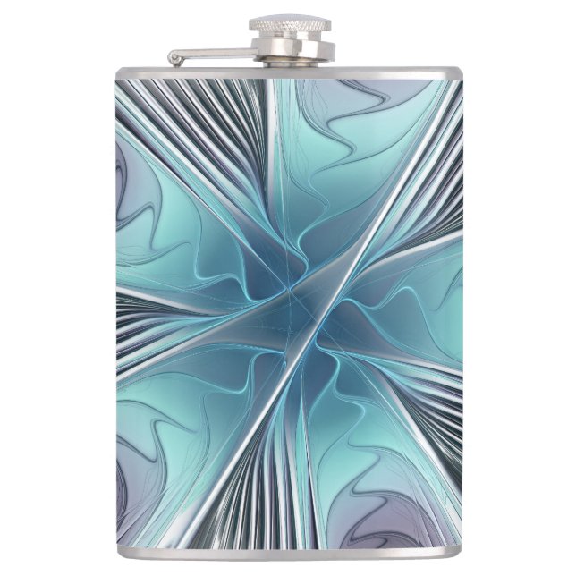 Cantil Elegance Modern Blue Cinza White Fractal Art Flowe (Frente)