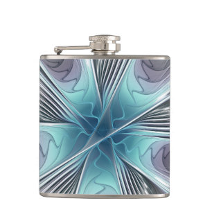 Cantil Elegance Modern Blue Cinza White Fractal Art Flowe