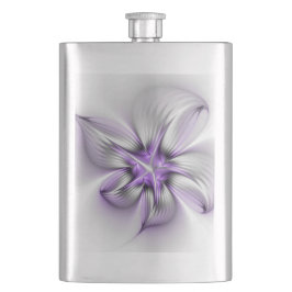 Cantil Elegância Floral Arte Fractal Violeta Abstrata Mod