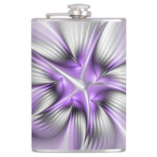Cantil Elegância Floral Arte Fractal Violeta Abstrata Mod