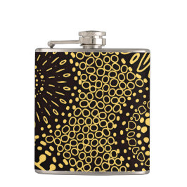 Cantil Elegant Ethnic Floral Black Gold Drink