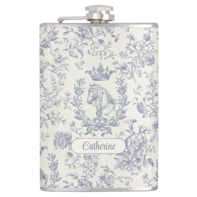 Cantil Elegante Blue Beige Equestrian Toile Nome (Frente)