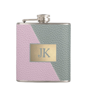 Cantil Elegante couro rosa verde Monogram