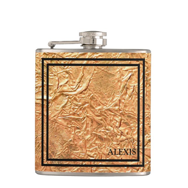Cantil Elegante Dourado Personalizado Preto (Frente)