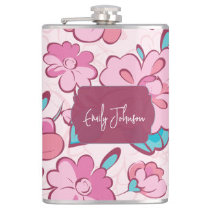 Cantil Elegante Flor de Rosa com Nome Personalizado Desig