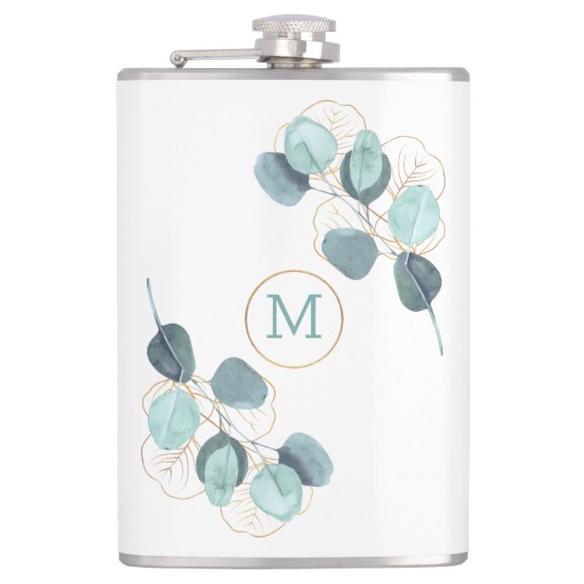 Cantil Elegante moderno, Monograma, Eucalyptus Dourado (Frente)