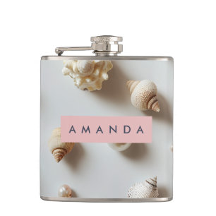 Cantil Elegante Personalizado Pastel Conchas e Pérolas