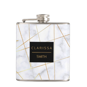 Cantil elegante pintinho, mármore branco, dourado, geom