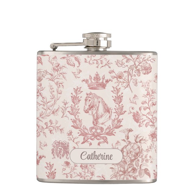 Cantil Elegante rosa Beige Equestrian Toile Nome (Frente)