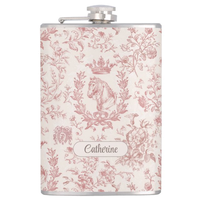 Cantil Elegante rosa Beige Equestrian Toile Nome (Frente)