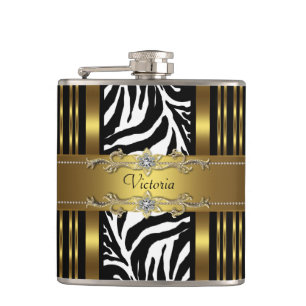Cantil Elegante Zebra Preto e Dourado