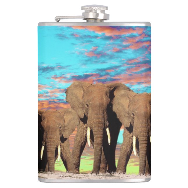 Cantil Elephant Opal Sunrise, Hip Flask (Frente)