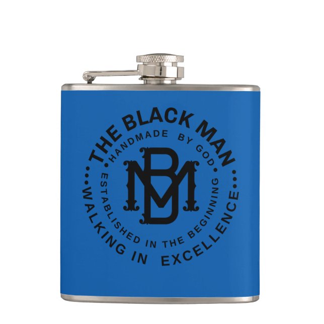 Cantil Emblema de Homem Negro Líquido Vinil Flask (Frente)
