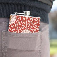 Enfeite Chinês Owen Jones Floral Vermelho Branco