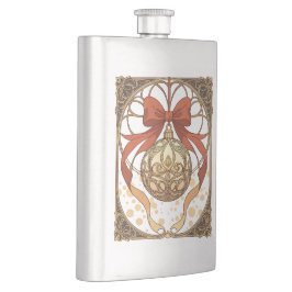 Cantil Enfeite de Natal Vermelho e Bege Art Nouveau