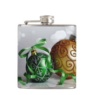 Cantil Enfeites de natal verdes e Dourados