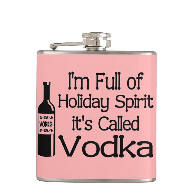 Cantil Engraçado Cheio de Espírito de Vodka de Natal (Frente)
