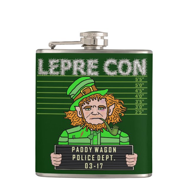 Cantil Engraçado Leprechaun Leprecon Mugshot St Patricks (Frente)