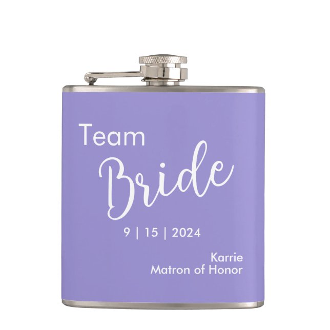 Cantil Equipe Bride Typografia Vinil Wrapped Flask (Frente)