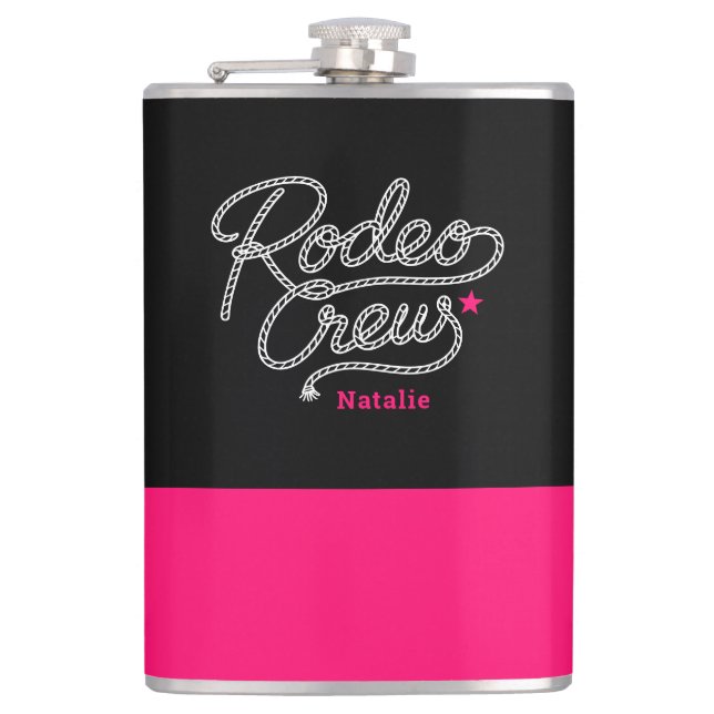 Cantil Equipe de Rodeio Preto e Rosa Western Despedida de (Frente)