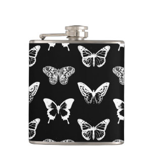 Cantil Esboço da borboleta, branco e preto