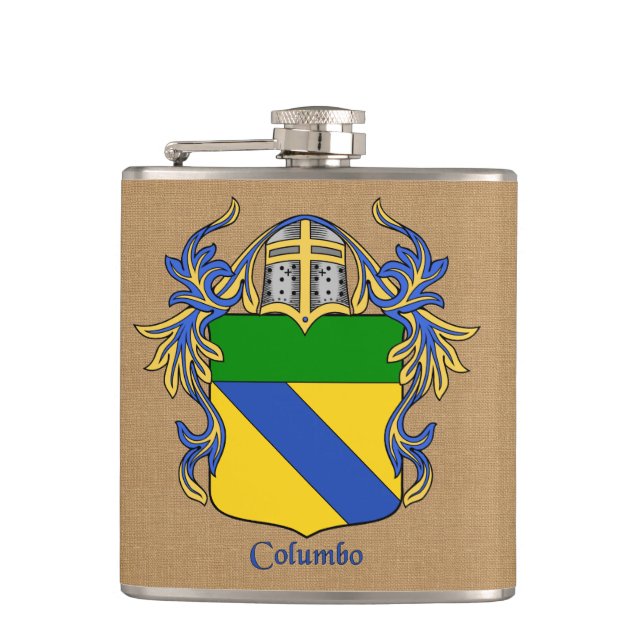 Cantil Escudo Heraldico Columbo com Mantle e Helm (Frente)