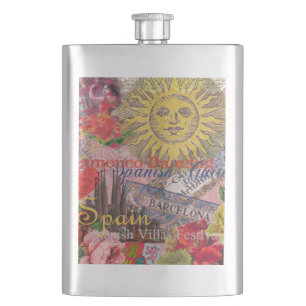 Cantil Espanha Vintage Sol Viagem Colagem Retro Europa