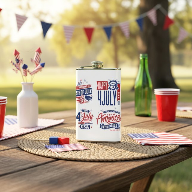 Cantil Espírito de Independência Quarto de julho (Spirit of Independence Fourth of July Flask)