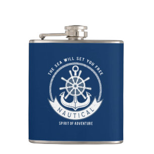 Cantil Espírito Náutico Âncora,Roda, Azul Marinho