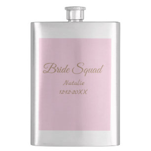 Cantil Esquadra de madrinhas rosa dourado adicionar nome