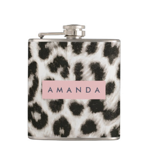 Cantil Estampa de leopardo em preto e branco personalizad