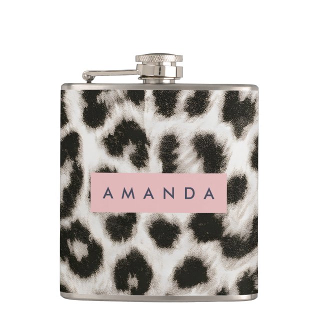 Cantil Estampa de leopardo em preto e branco personalizad (Frente)