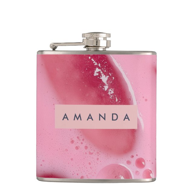 Cantil Estética Personalizada de Gelo Rosa e Bolhas (Frente)