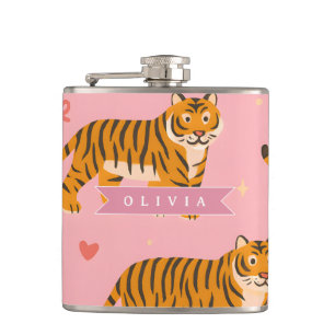 Cantil Estética Personalizada Rosa Tigre Chic Irreverente
