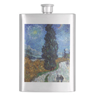 Cantil Estrada com Ciprestes Impressionismo de Van Gogh