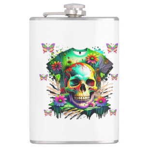 Cantil Estranho Até o Fim - Crânio Psicodélico e Floral