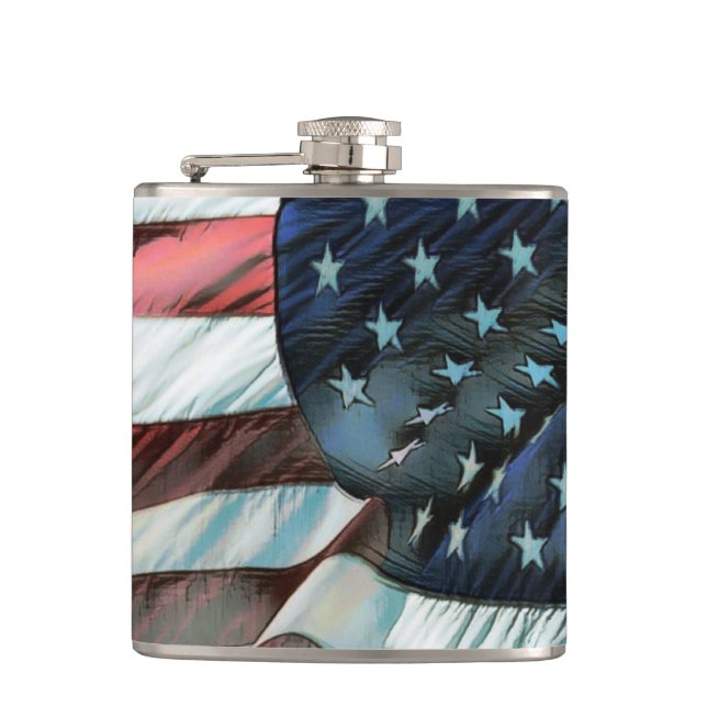 Cantil Estrelas Patrióticas e Faixas de 6 oz ou 8 oz (Frente)