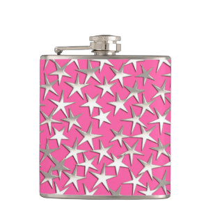 Cantil Estrelas prateadas de rosa fuchsia