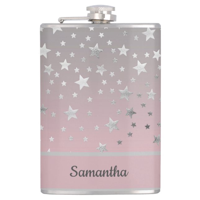 Cantil Estrelas Rosa e Cinza Personalizadas com Estilo Ch (Frente)