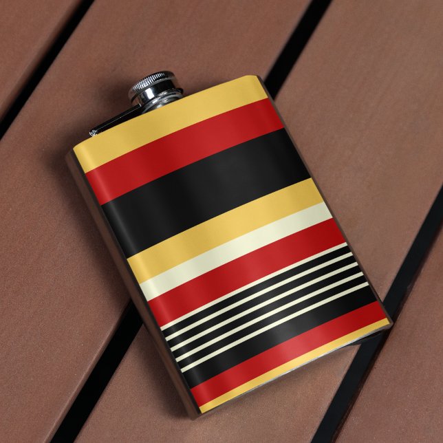 Cantil Estrias Amarelas, Pretas e Vermelhas (flask)