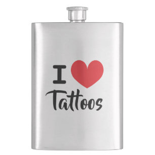 Cantil Eu amo tatuagens beba frasco para amante de tatuag