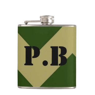 Cantil Exército inspirado personalizável com suas iniciai