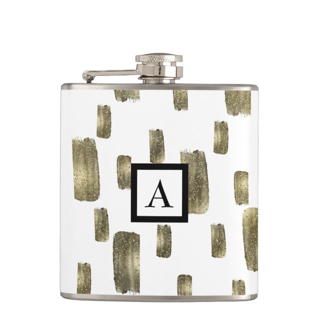 Cantil Faísca de Bronze Dourado Pincel de Tinta Moderna (Frente)