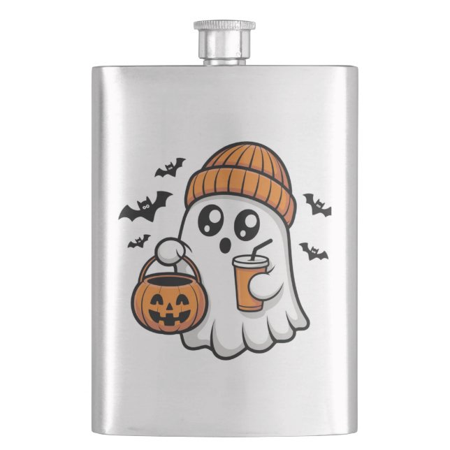 Cantil Fantasma de Halloween Kawaii Laranja Espírito de O (Frente)