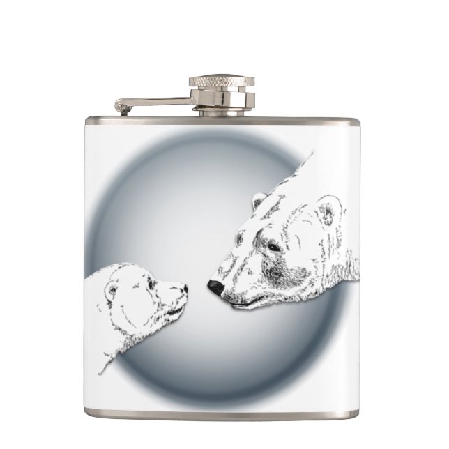 Cantil Farol de Arte do Urso, Frasco de Bebida Personaliz (Frente)