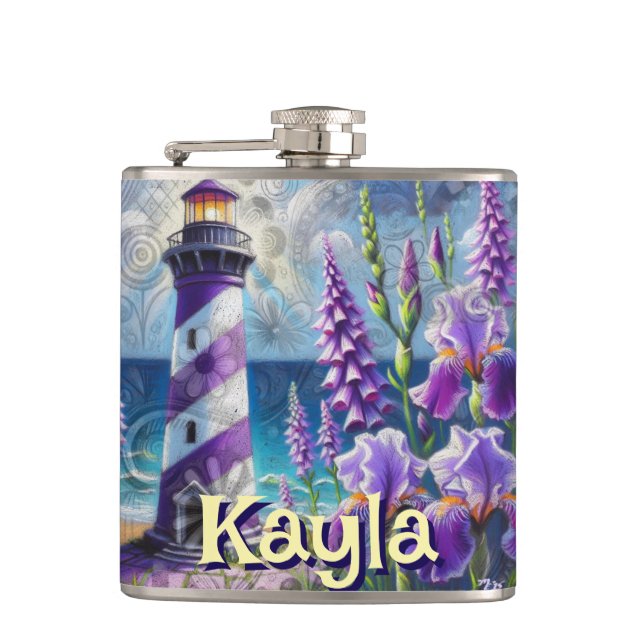 Cantil Farol Roxo com Foxglove & Iris Personalizado (Frente)