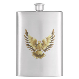 Cantil Faux Gold Foil Peace Dove em Preto