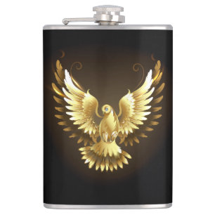 Cantil Faux Gold Foil Peace Dove em Preto